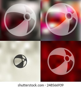 ball icon on blurred background