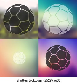 ball icon on blurred background
