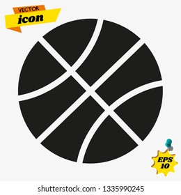 ball icon on white background, vector symbol
