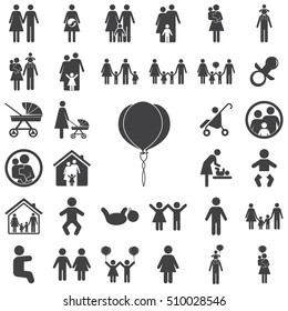 ball icon on the white background. Family set of icons
