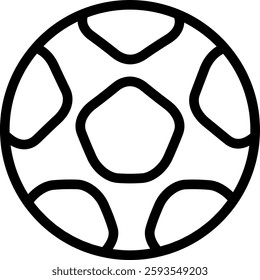 A ball icon with an outline style, suitable for education and sports themes.