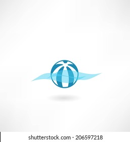 ball icon in the sea