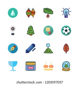 ball icon set. vector set about idea, bauble, pen and snow globe icons set.