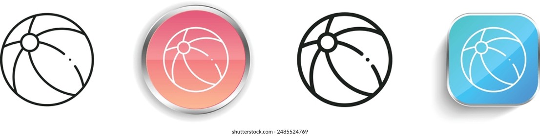 ball icon. Thin Linear, Regular and Button Style Design Isolated On White Background