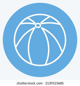 Ball Icon in trendy blue eyes style isolated on soft blue background