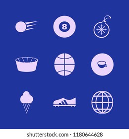 ball icon. ball vector icons set football shoe, football stadium, christmas ball and ice cream