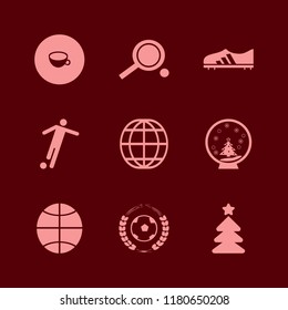 ball icon. ball vector icons set football game, globe, cup and ping pong