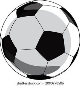 Ilustración vectorial de icono de bola aislada en fondo blanco. fútbol, fútbol, pie de página.