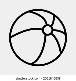 Ball icon vector illustration in line style about summer, use for website mobile app presentation