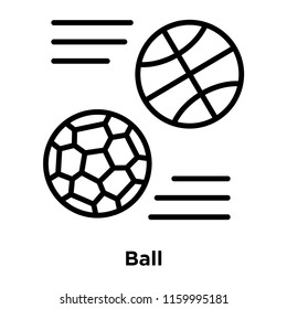 Ball icon vector isolated on white background, Ball transparent sign , line or linear sign, element design in outline style