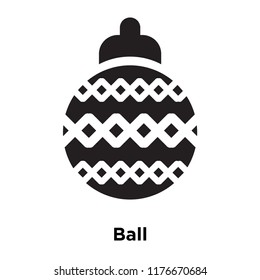 Ball icon vector isolated on white background, logo concept of Ball sign on transparent background, filled black symbol