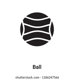 Ball icon vector isolated on white background, logo concept of Ball sign on transparent background, filled black symbol