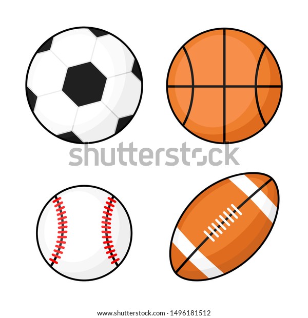 Ball Icons Football Basketball Soccer On Stock Vector (royalty Free 