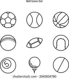 ball icons set isolated on white background from circus collection. ball icon thin line outline linear ball symbol for logo, web, app, UI. ball icon simple sign.