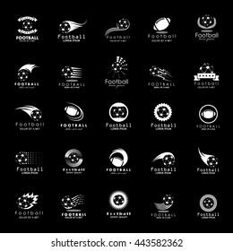 Ball Icons Set - Isolated On Black Background. Vector Illustration, Graphic Design. For Web, Websites, Print, Presentation Templates, Mobile Applications And Promotional Materials