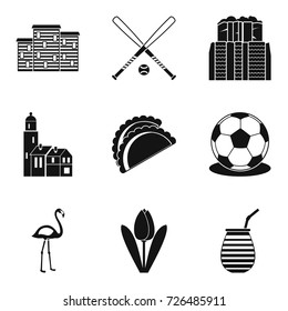 Ball icons set. Simple set of 9 ball vector icons for web isolated on white background