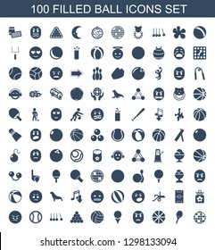 ball icons. Trendy 100 ball icons. Contain icons such as disco ball, tennis rocket, basketball, angry emot, golf, volleyball, biliard triangle, cradle. icon for web and mobile.