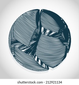 Ball illustration in futuristic style - symbol for logo, futuristic technology