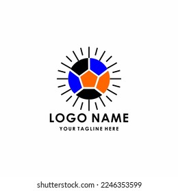 logotipo de ilustración de bola vector adecuado para los símbolos del equipo de fútbol y de futbol