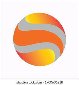ball illustration with red and gold gradient color.