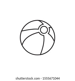 Ball isolated minimal single flat icon. Toy line vector icon for websites and mobile minimalistic flat design. Line style logotype template. Vector abstract logo or emblem.