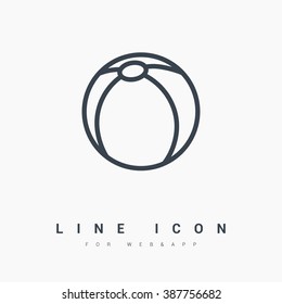 Ball isolated minimal single flat icon. Toy line vector icon for websites and mobile minimalistic flat design.