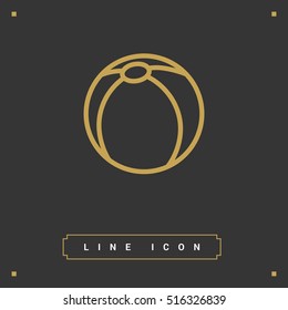Ball isolated minimal single flat icon. Toy line vector icon for websites and mobile minimalistic flat design.