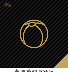 Ball isolated minimal single flat icon. Toy line vector icon for websites and mobile minimalistic flat design.