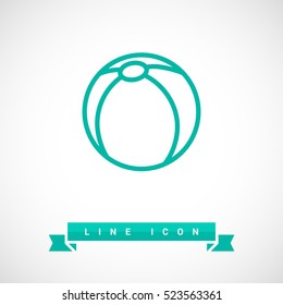 Ball isolated minimal single flat icon. Toy line vector icon for websites and mobile minimalistic flat design.
