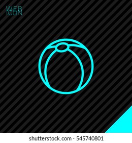 Ball isolated minimal single flat icon. Toy line vector icon for websites and mobile minimalistic flat design.