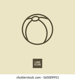 Ball isolated minimal single flat icon. Toy line vector icon for websites and mobile minimalistic flat design.