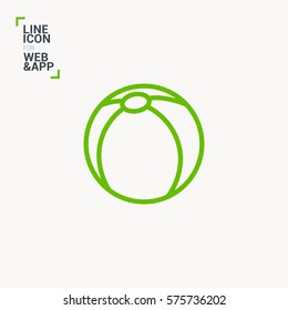 Ball isolated minimal single flat icon. Toy line vector icon for websites and mobile minimalistic flat design.