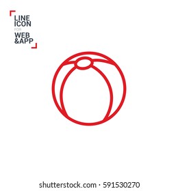Ball isolated minimal single flat icon. Toy line vector icon for websites and mobile minimalistic flat design.