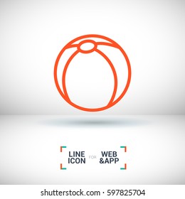 Ball isolated minimal single flat icon. Toy line vector icon for websites and mobile minimalistic flat design.