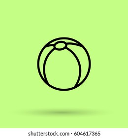 Ball isolated minimal single flat icon. Toy line vector icon for websites and mobile minimalistic flat design.