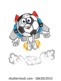 ball with jetpack mascot. cartoon vector