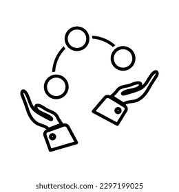 ilustración vectorial de icono de malabarismo de bola en fondo blanco