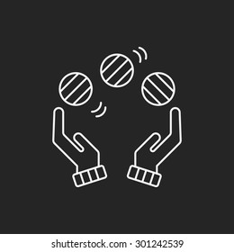 ball juggling line icon