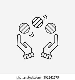 Ball Juggling Line Icon