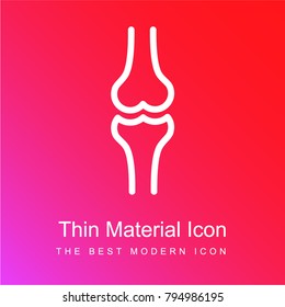 Ball of the knee red and pink gradient material white icon minimal design