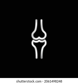 Icono metálico plateado de la bola de la rodilla