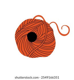 A ball of knitting thread. Hobbies and handmade