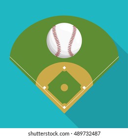 Ball and league icon. baseball sport competition and hobby theme. Colorful design. Vector illustration