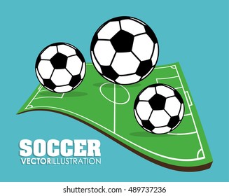 Ball and league icon. Soccer sport and hobby theme. Colorful design. Vector illustration