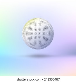 Ball of letters on colored background. Vector illustration.