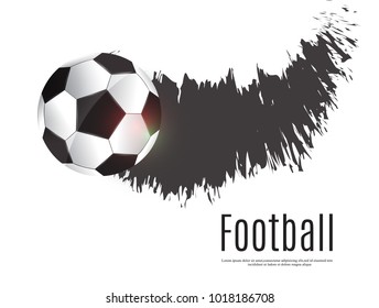 the ball lies on the grass. a football match. vector illustration. A beautiful ball and green grass.Soccer league flyer design template. Soccer poster invitation football sports.