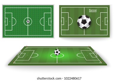 the ball lies on the grass. a football match. vector illustration. A beautiful ball and green grass.Soccer league flyer design template. Soccer poster invitation football sports.