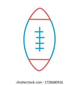 Ball line and fill style icon design, American football super bowl sport hobby competition game training equipment tournement and play theme Vector illustration