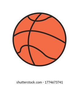 Ball line and fill style icon design, Basketball sport hobby competition and game theme Vector illustration