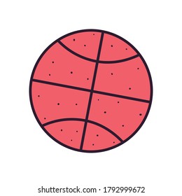Ball line and fill style icon design, Basketball sport hobby competition and game theme Vector illustration